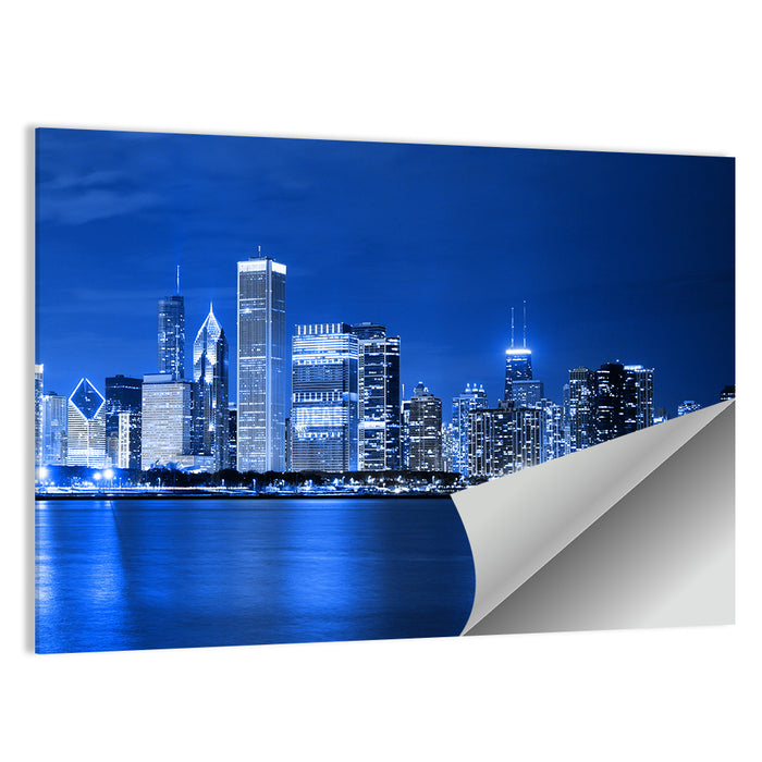 Chicago Financial District Skyline Wall Art as a poster print