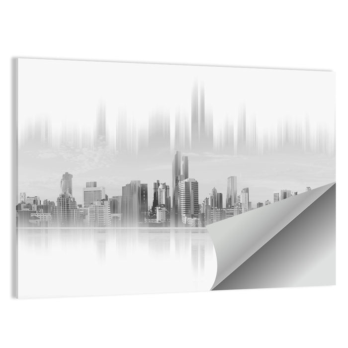 Abstract Skyscraper Reflection Wall Art as a poster print