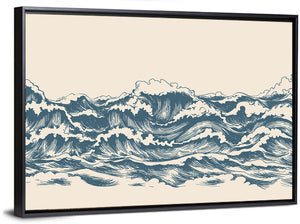 Sea Waves Sketch Wall Art