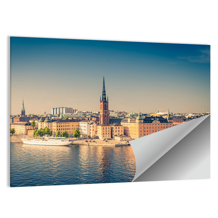 Riddarholmen Church Golden Hour Skyline Wall Art as a poster print