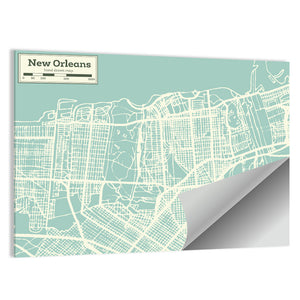 New Orleans City Map Wall Art