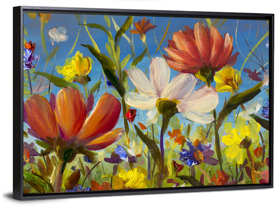 Sunlit Wildflower Meadow Wall Art