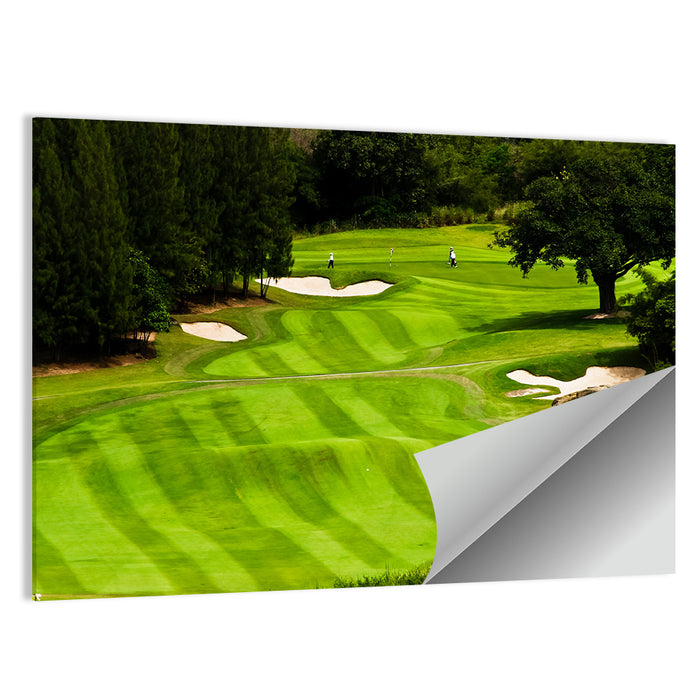 Sloping Golf Fairway with Bunkers Wall Art as a poster print