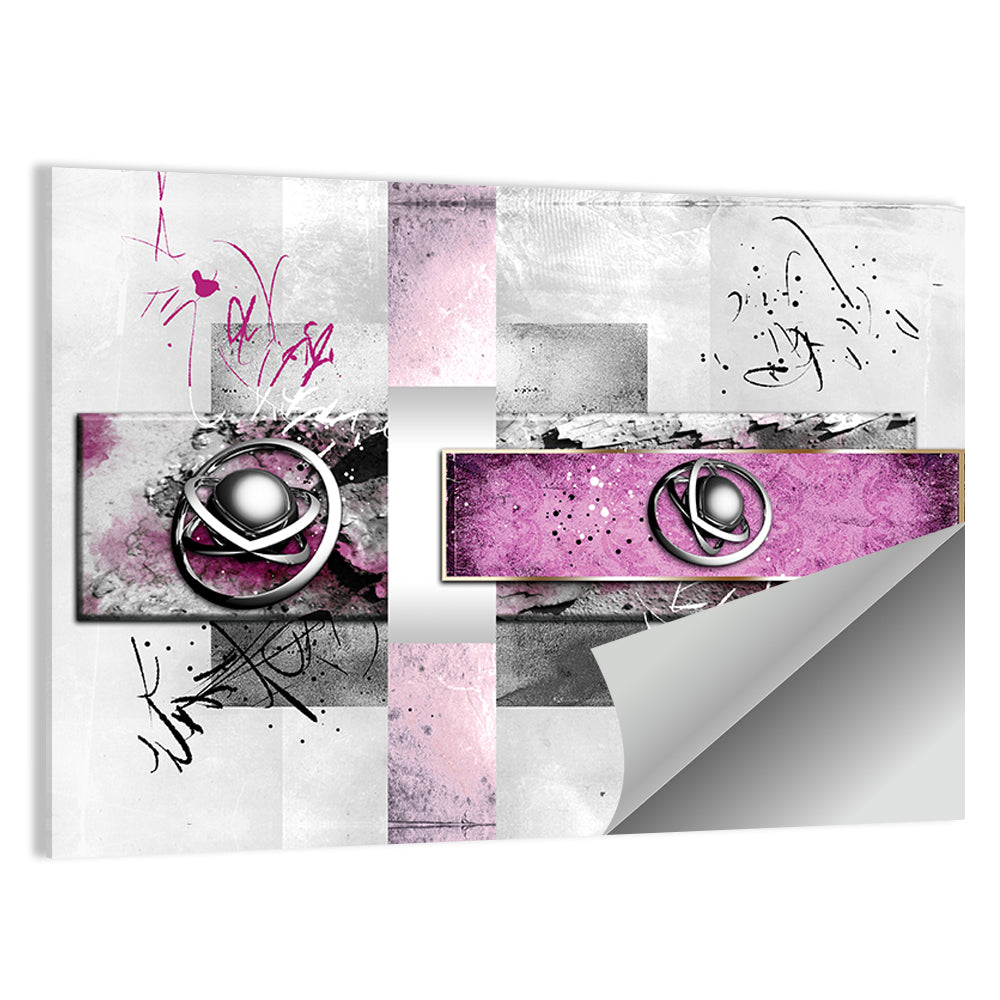 Magenta Orbital Spheres Wall Art