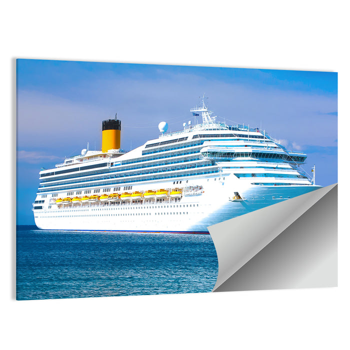 Cruise Liner with Yellow Funnel Wall Art as a poster print