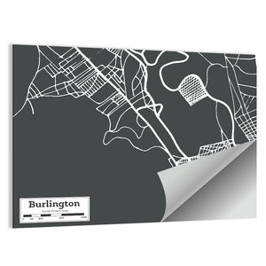Burlington Vermont City Map Wall Art