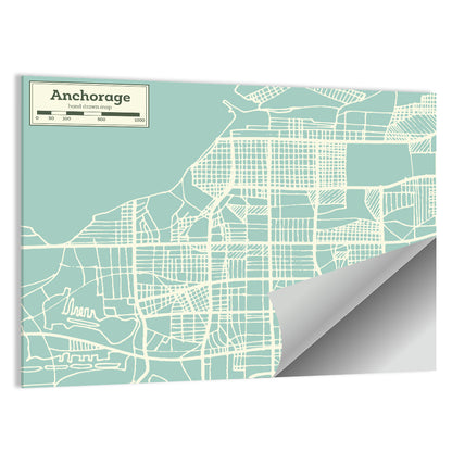 Anchorage Alaska City Map Wall Art