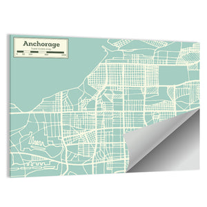 Anchorage Alaska City Map Wall Art