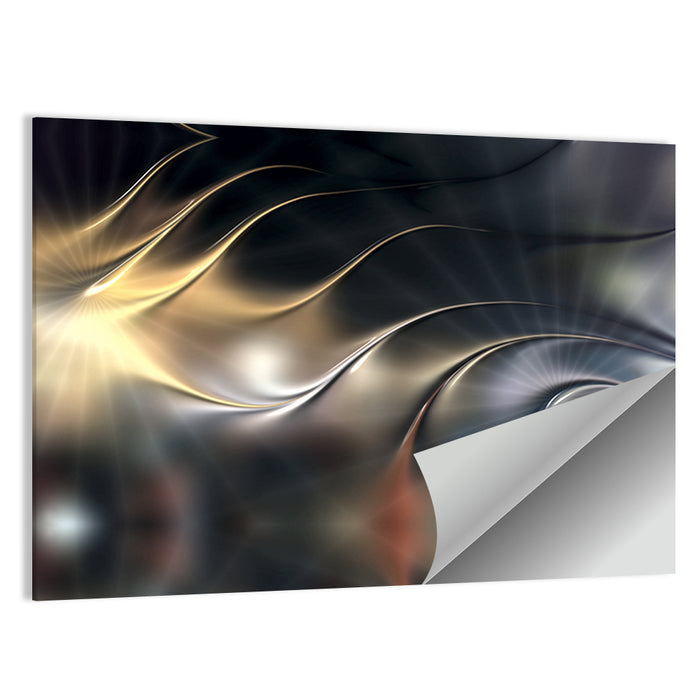 3d Metallic Wave Composition Wall Art as a poster print