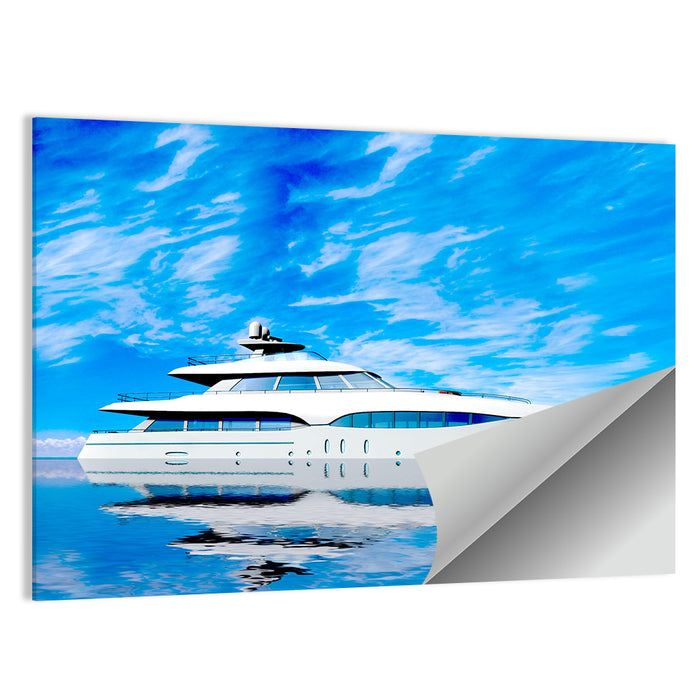 Blue Yacht Reflection Wall Art as a poster print