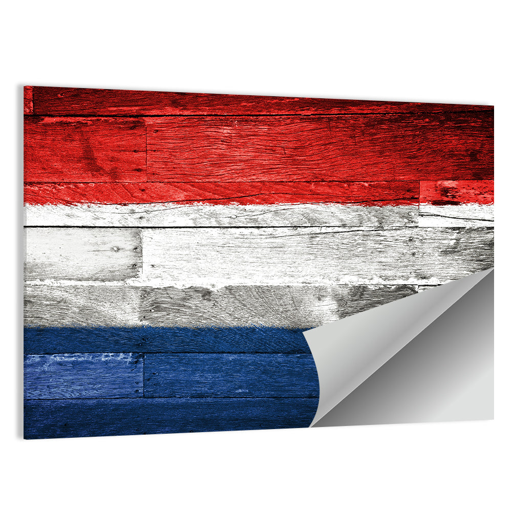 Dutch Flag on Distressed Wood Wall Art