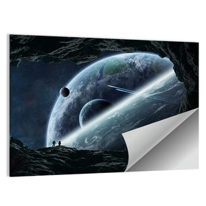 Astronauts In Cave Wall Art