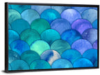 Blue Reptilian Scale Pattern Wall Art
