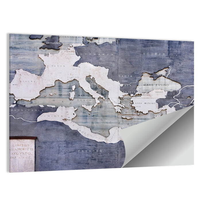 Vintage Roman Empire Map Wall Art as a poster print