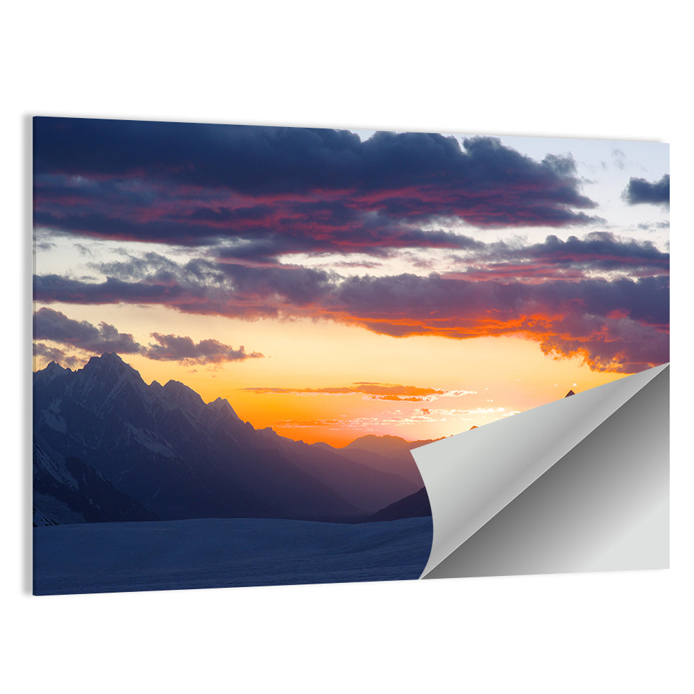 Hispar Pass Sunset Wall Art