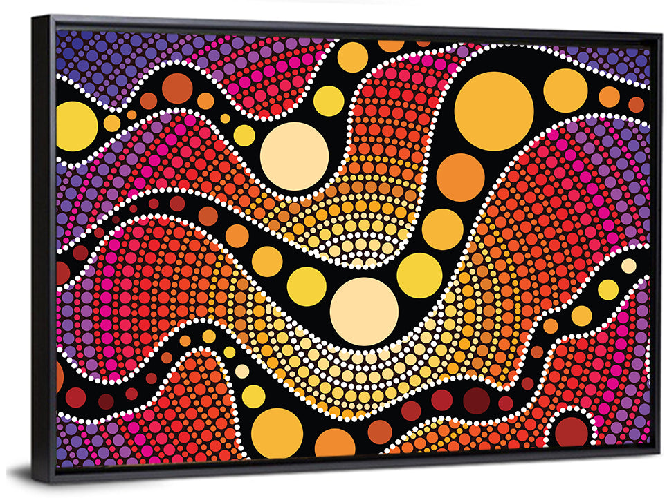 Aboriginal Dot Waves Wall Art