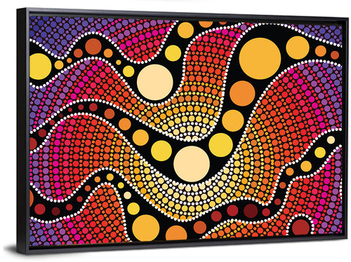 Aboriginal Dot Waves Wall Art