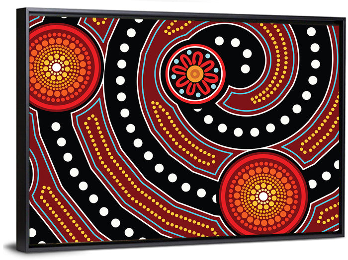 Aboriginal Dot Style Ii Wall Art as a framed canvas