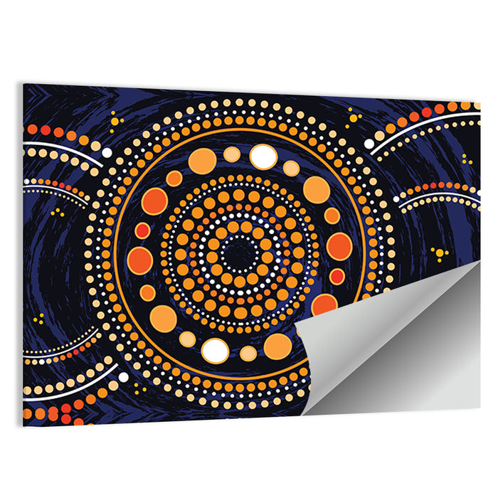 Aboriginal Dot Illustration Wall Art as a poster print