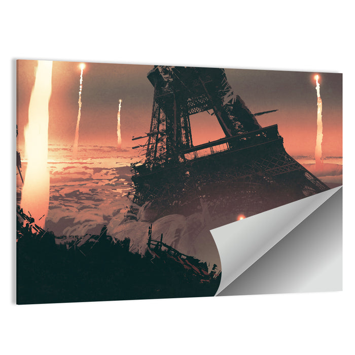 Eiffel Tower Aftermath Wall Art as a poster print