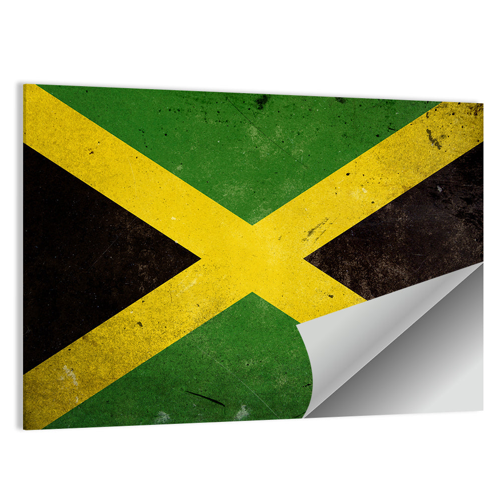 Distressed Jamaican Flag Wall Art
