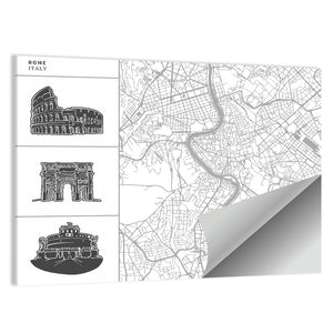 Rome City Map Wall Art