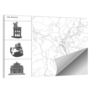 San Marino City Map Wall Art