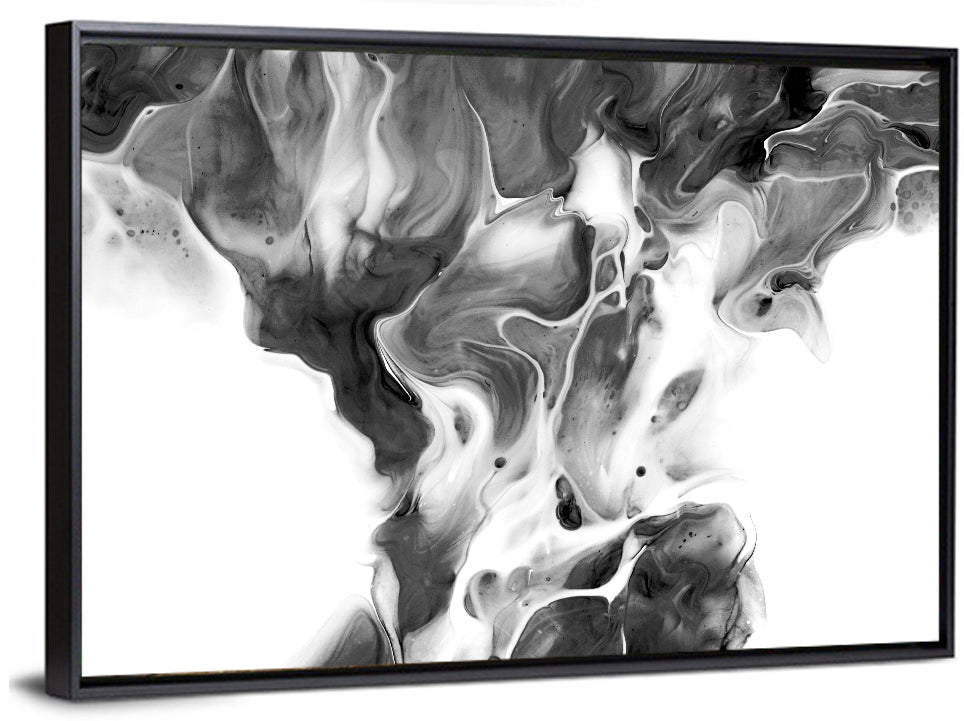 Monochrome Ink Swirl Wall Art