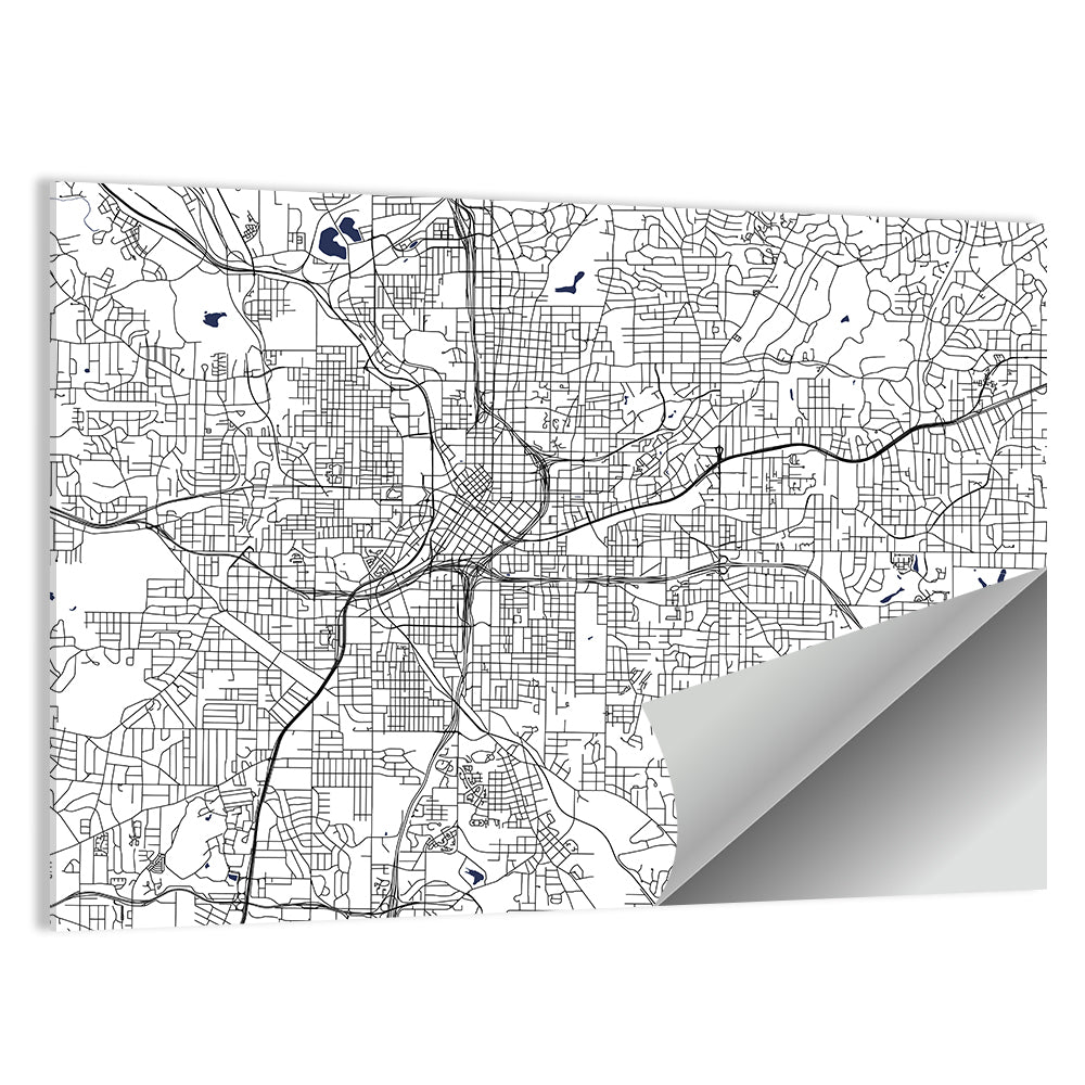 Atlanta Schematic Map Wall Art