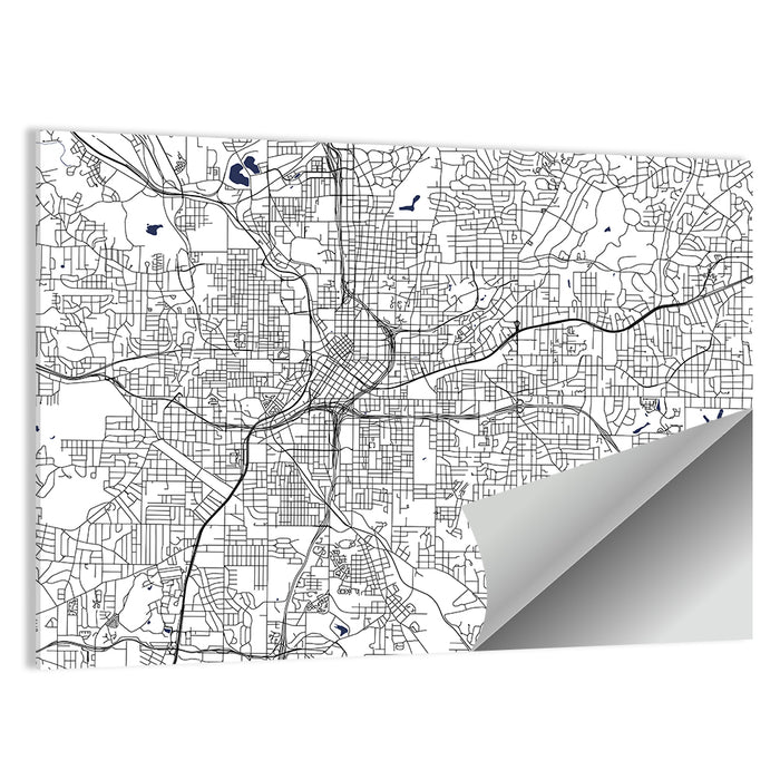 Atlanta Schematic Map Wall Art as a poster print
