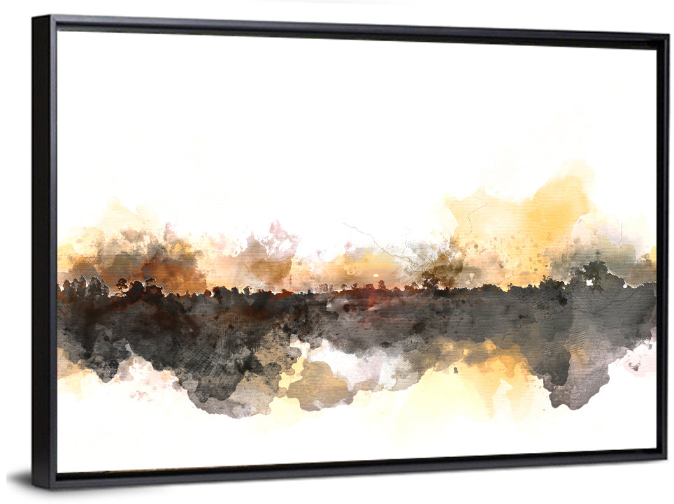 Sunset Treeline Watercolor Iii Wall Art