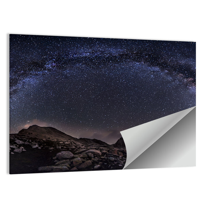 Milky Way Over Mountain Ridge Wall Art as a poster print