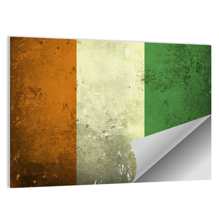 Ivory Coast Vintage Flag Wall Art as a poster print