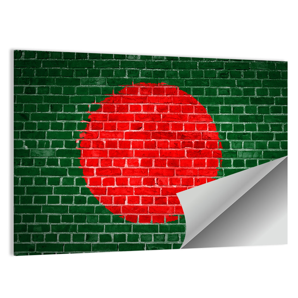 Bangladesh Flag on Brick Wall Art