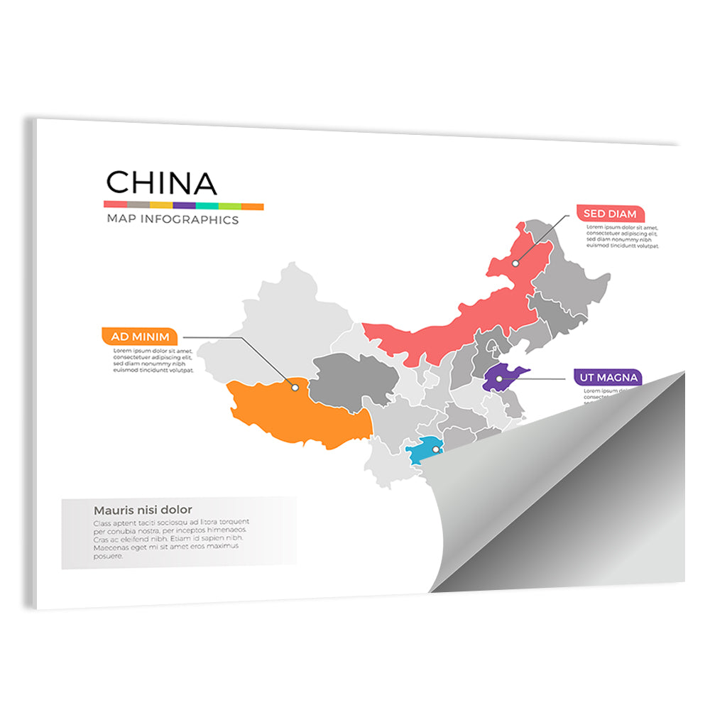 China Map Infographic Wall Art