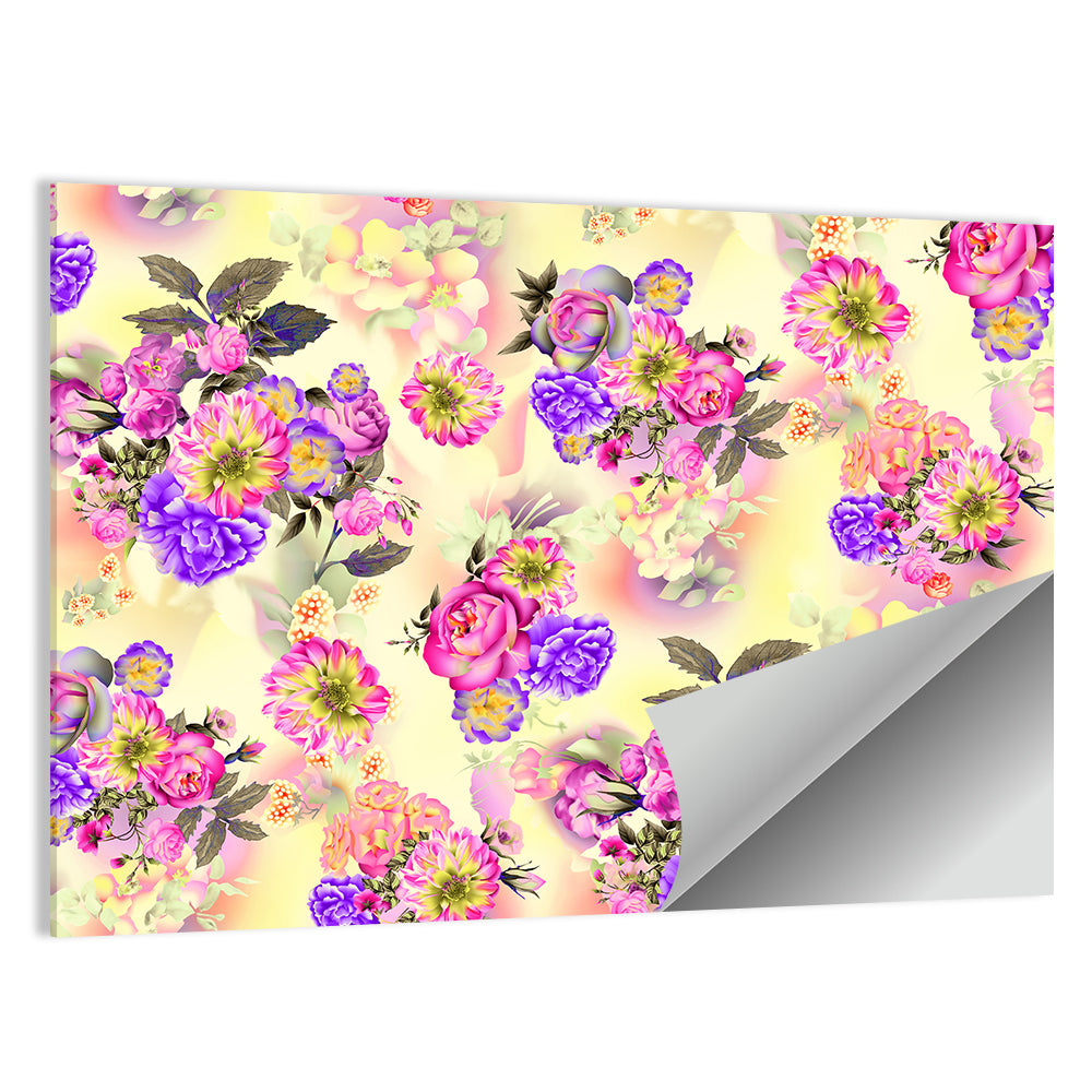 Summer Roses and Iris Pattern Wall Art