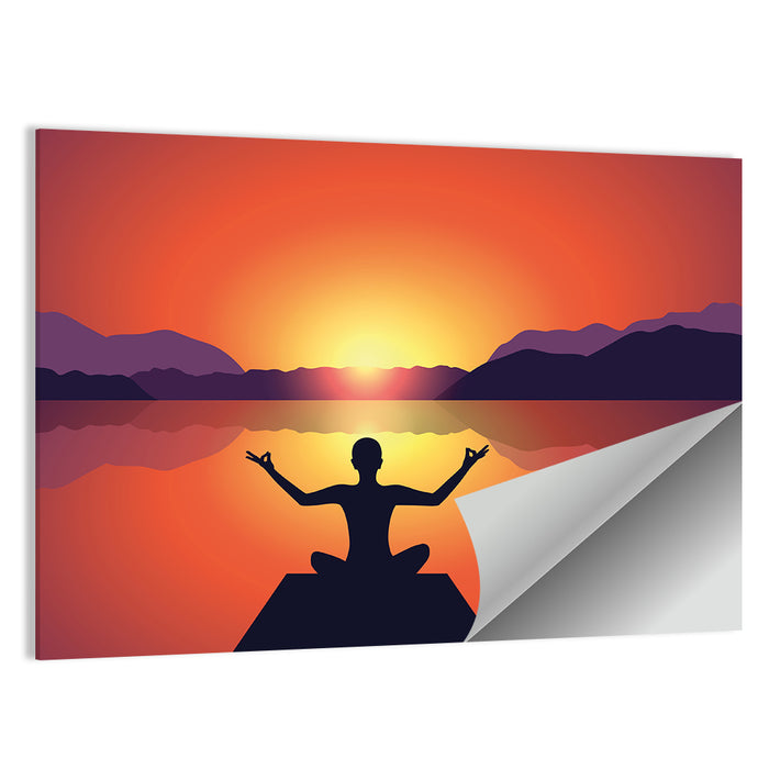 Peaceful Meditation Silhouette Wall Art as a poster print