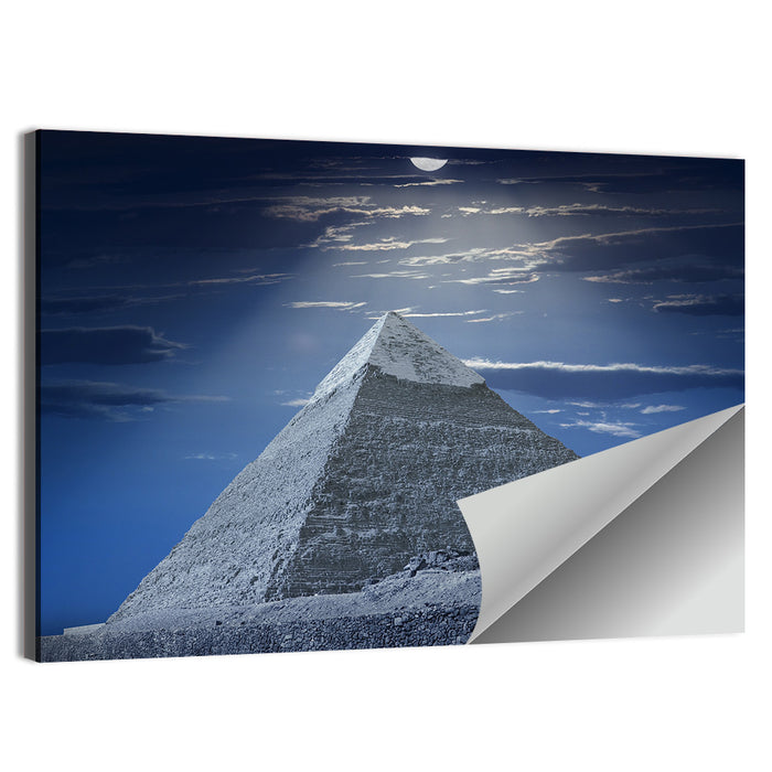 Great Pyramid Under Moonlight Wall Art as a poster print