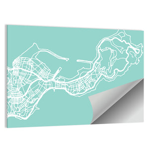 Ceuta City Map Wall Art