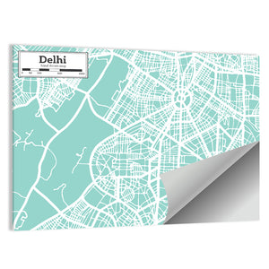 Delhi City Map Wall Art