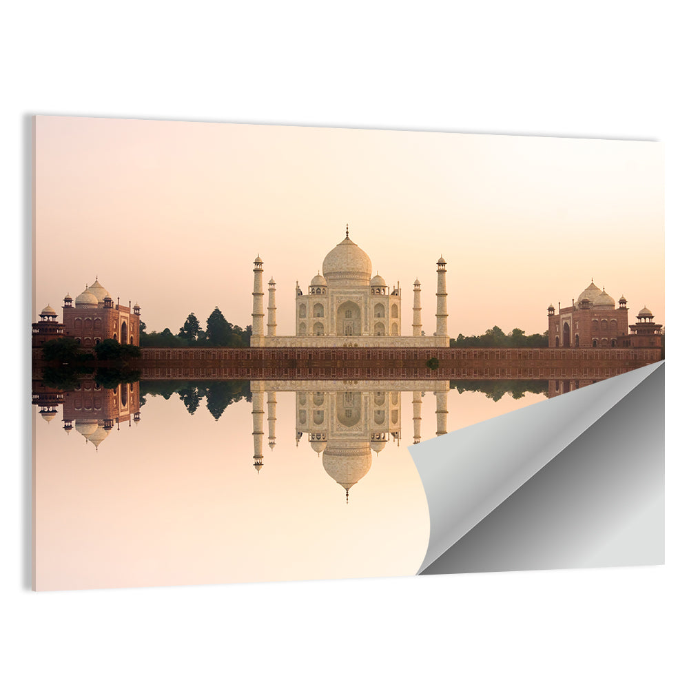 Taj Mahal Sunset Reflection Wall Art
