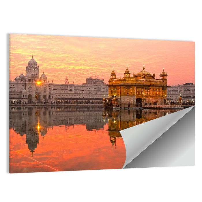Golden Temple at Sunset Wall Art as a poster print