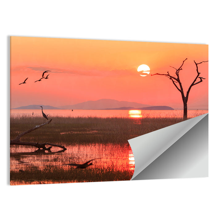 Lake Kariba Sunset Silhouette Wall Art as a poster print