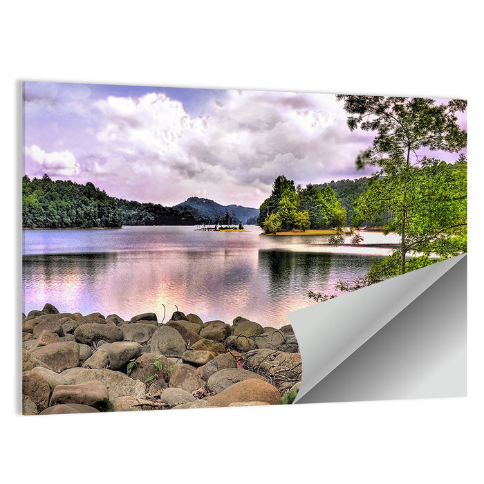 Glenville Lake Shoreline Wall Art as a poster print