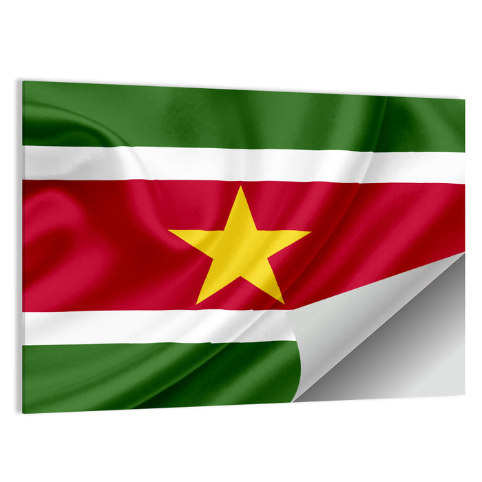 Suriname National Flag Wall Art as a poster print