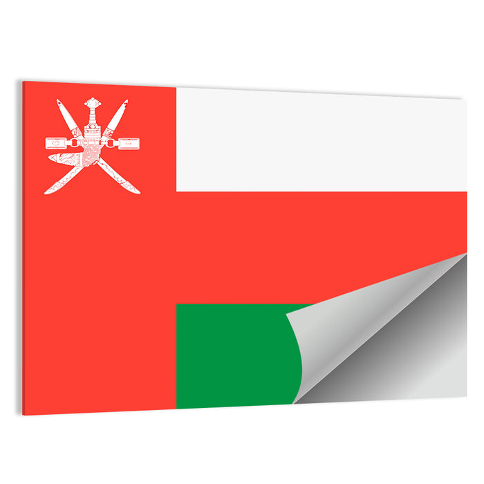 Oman Flag with Khanjar Emblem Wall Art as a poster print