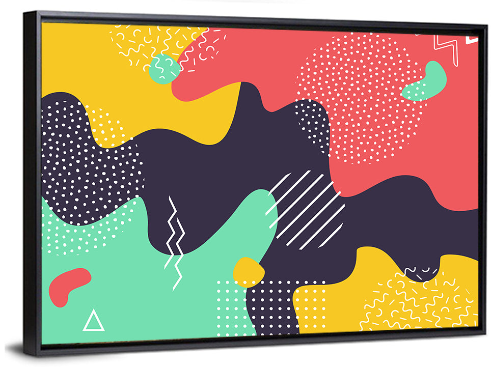 Liquid Splashes Geometric Pattern Wall Art