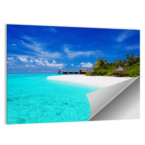 Tropical Island With Palm Trees Wall Art