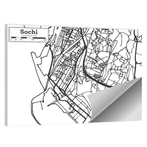 Sochi City Map Wall Art