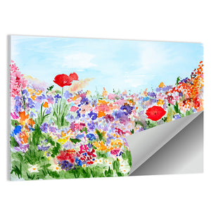 Watercolor Summer Flowers Wall Art